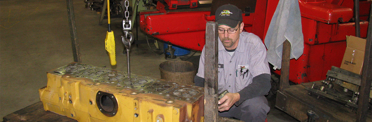 An engine repair in progress at Rutt's Machine, Inc.